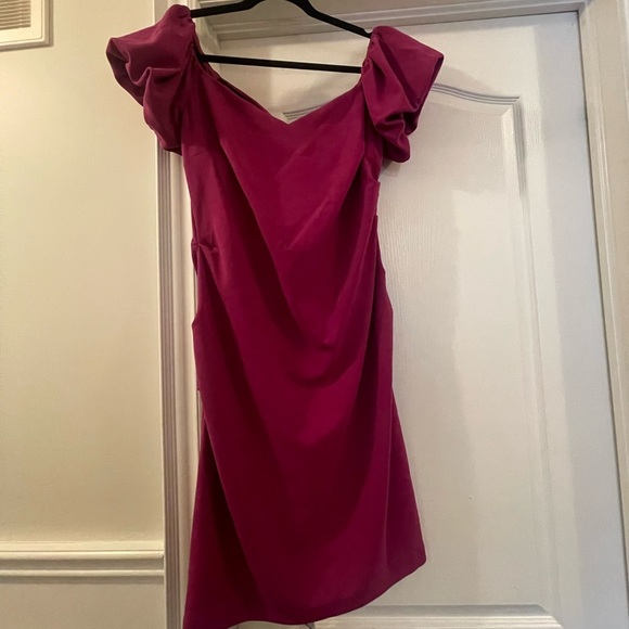 Off-the-Shoulder Puff Sleeve Midi Dress - Picture 3 of 5